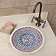 Handmade Turkish Ceramic Bathroom Sink, Moroccan Style Basin, Hand painted kitchen round vessel washbasin, Unique home accessories, Gift her