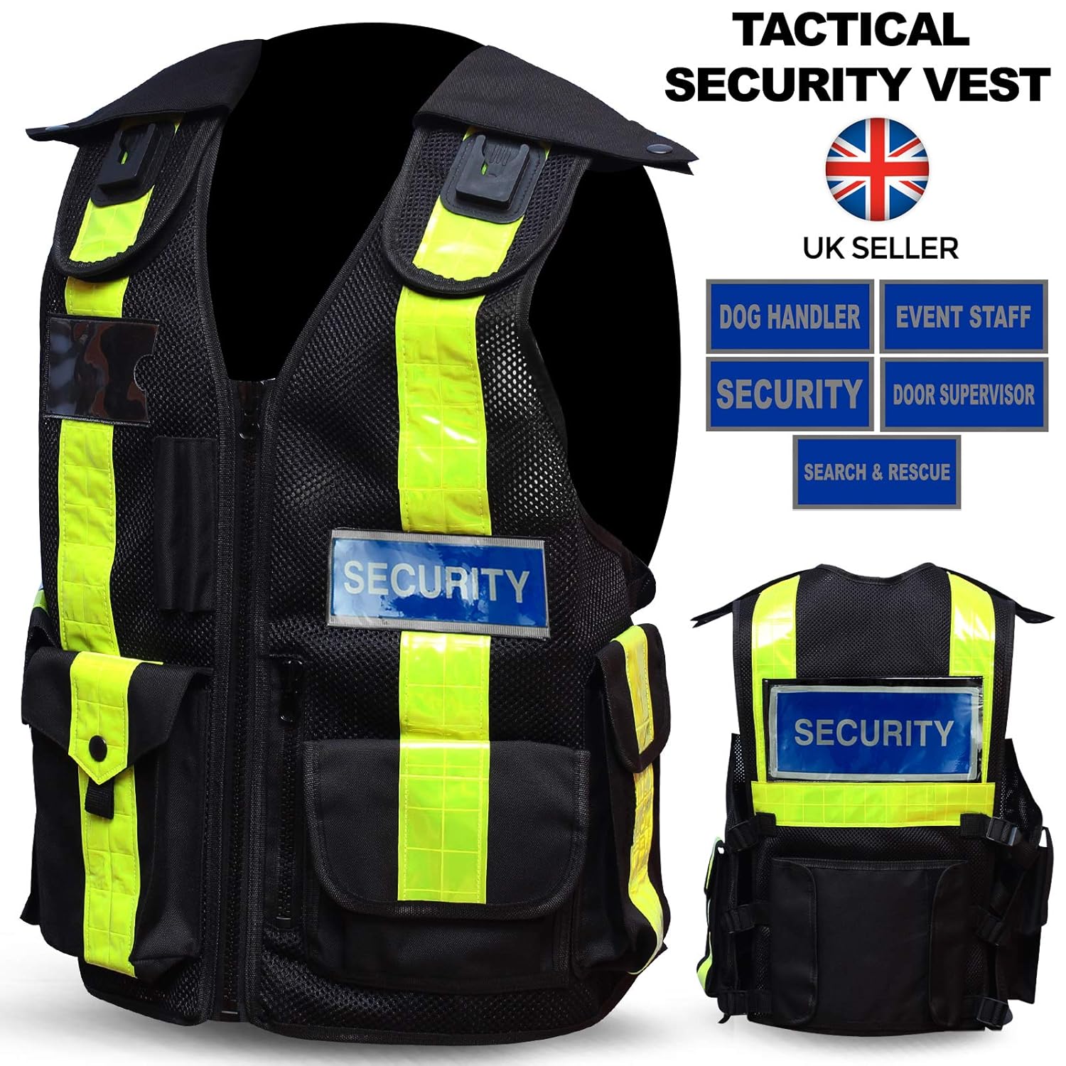 Hi Viz Tactical Security Dog Handler Vest Enforcement CCTV Tac Vest