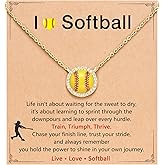PINKDODO Softball Necklace Gifts for Girls Softball Lover Player- Inspirational Jewelry for Daughter Granddaughter Niece
