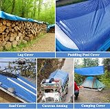 YIJUHOU Tarpaulin 3m x 4m Waterproof Heavy Duty 115 GSM Blue view 6