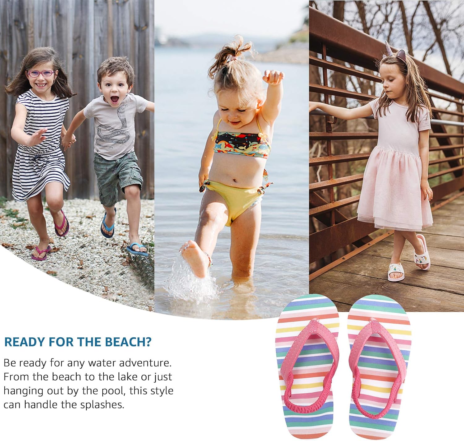  | tombik Toddler Flip Flops Boys & Girls Sandals | Kids Water Shoes | Sandals
