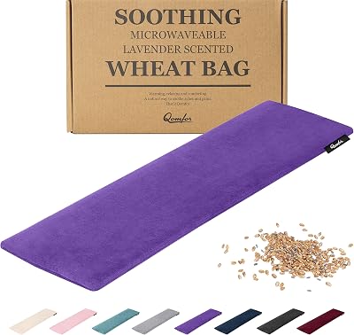 Qomfor Microwavable Wheat Bag Purple Lavender Scent Heating Pad 48x15 cm