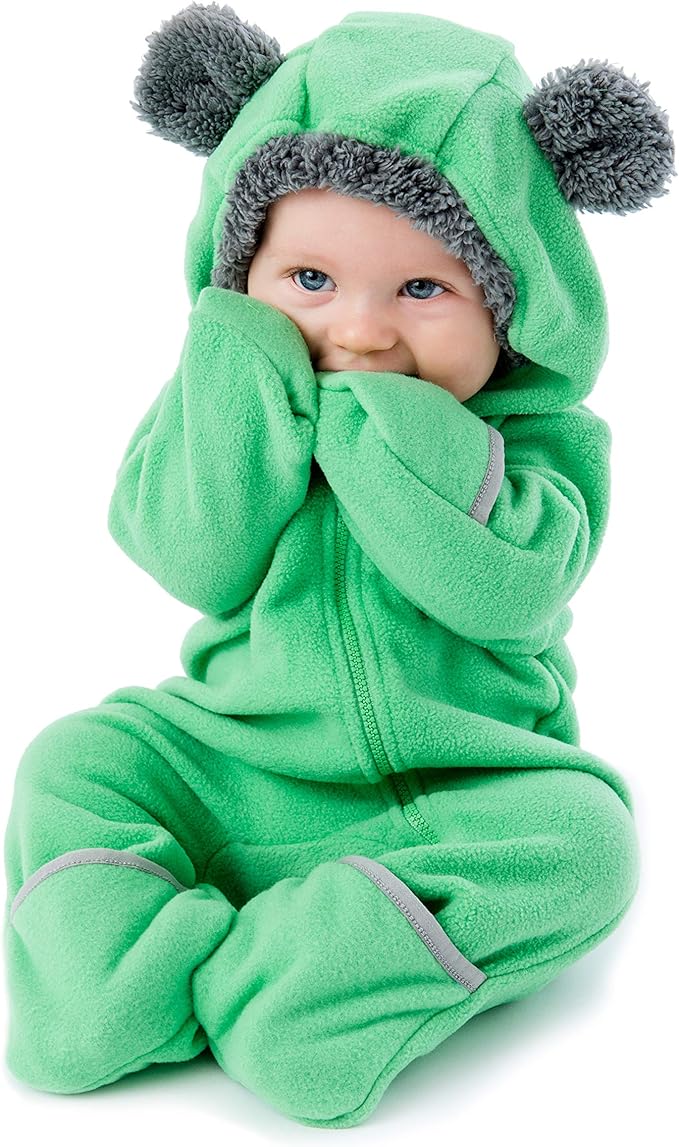 Fleece Baby Bunting Bodysuit Infant Pajamas Kids Hooded