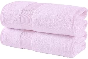 Fabstyles Super Soft and Absorbent Bath Sheet, Luxury Extra Large Bath Towels for Spa, Home, & Hotel, Quick Dry Towels, Set of 2, 35 x 70 Inches, Blush