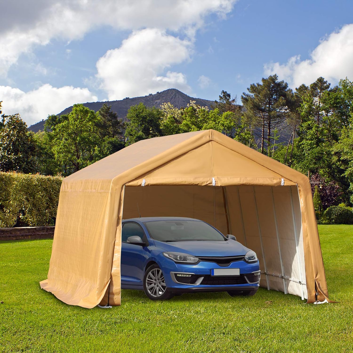 Amazon Com Outsunny 20 X 12 Heavy Duty Outdoor Temporary Carport Canopy Tent With Durable Construction A Simple Setup Coffee Garden Outdoor