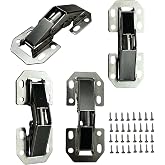 3Inch 4 Pack Hidden Hinge with Installation Screw for Cabinet Doors Frameless, Concealed Cabinet Hinges, Surface No Pre-Drilled Mount Hinges
