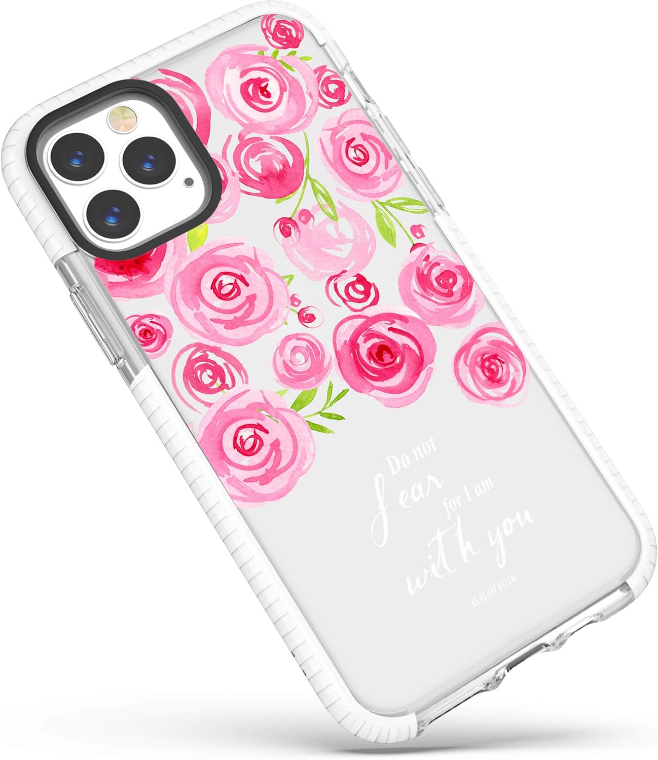Amazon Com Case For Iphone 12 Pro Max Bible Verses Inspirational Quotes Floral Flowers Pink Roses Isaiah 41 10 Do Not Fear Cute Girls Women Soft Protective Clear Design Case Compatible For Iphone 12 Pro