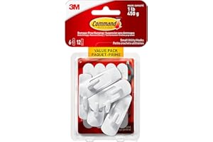 Command Utility Hooks Value Pack, Small Wall Hooks with Adhesive Strips, Wall Hooks for Hanging Back to School Dorm Organizer