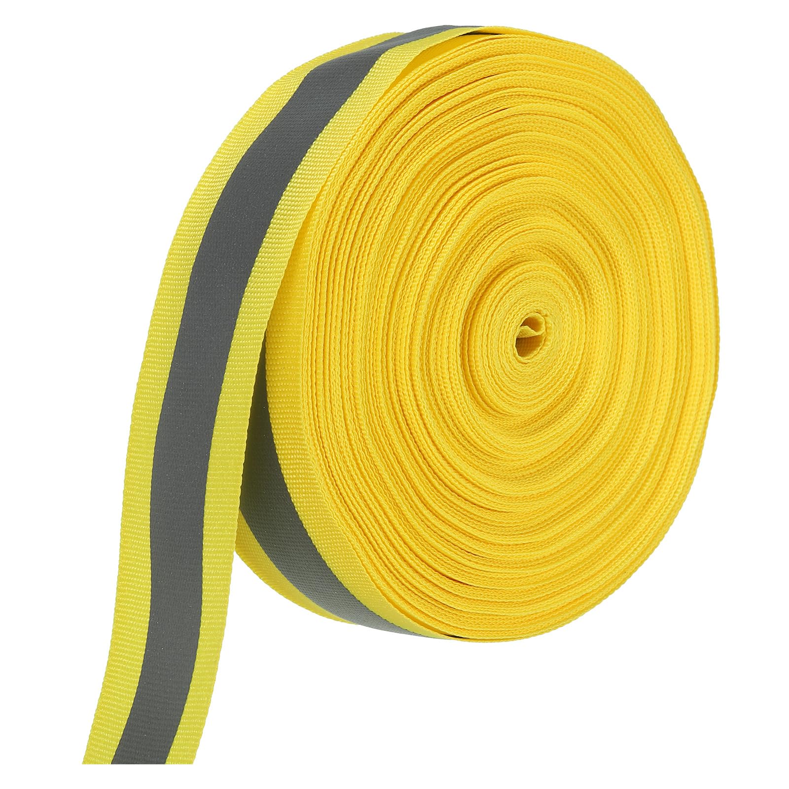 PATIKIL Reflective Tape Strip, 30mm x 22Yards High Visibility Reflective Tape Sew-on DIY Warning Safety Fabric Webbing for Clothing Raincoats, Yellow