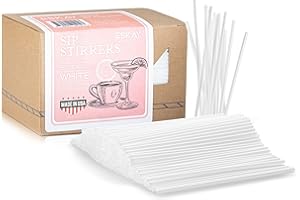 ESKAY PRODUCTS 1000 Plastic Coffee Stirrers, 5-Inch Cocktail Straws and Stir Sticks for Coffee Bar and Restaurants, Made in USA (White)