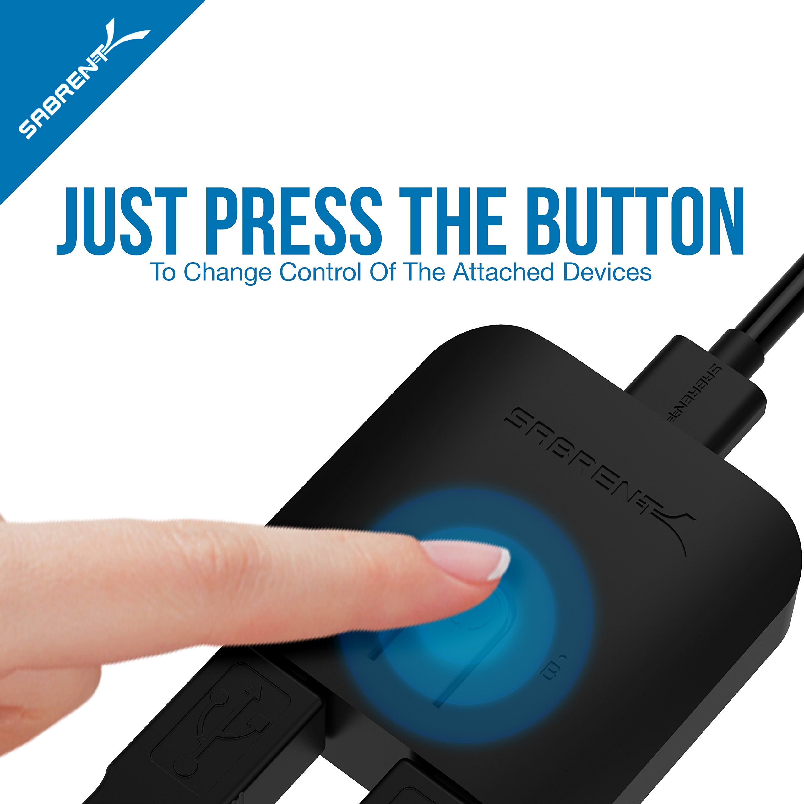 SABRENT USB 2.0 Sharing Switch for Multiple Computers and Peripherals LED Device Indicators (USB-SW20)