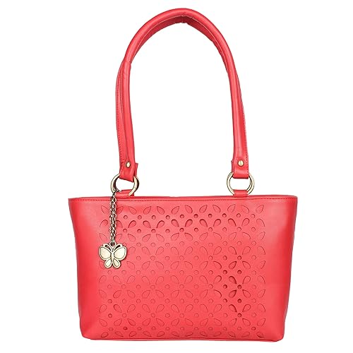 (Butterflies Women Handbag (Red) (BD BNS 007RD)