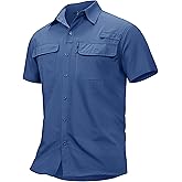 TACVASEN Fishing Shirts for Men Cool Hiking Shirt Button Up Short Sleeve SPF UPF 50+ Sun Shirt Quick Dry for Tactical