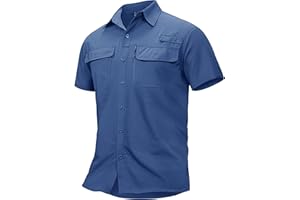 TACVASEN Men's Sun Shirts UPF 50+ Short Sleeve Shirts Button Up Cooling Quick Dry Hiking Fishing Shirts with Zip Pocket