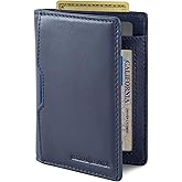 SERMAN BRANDS - Wallets for Men Slim Mens leather RFID Blocking Minimalist Card Front Pocket Bifold Travel Thin