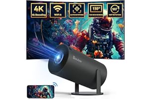 aubor Mini Projector, Portable Movie Projector with 5G WiFi and Bluetooth, 10000 Lumen，Auto Keystone Correction, Support 1080P ，40"-130" Screen Movie Projector (Steel Gray)