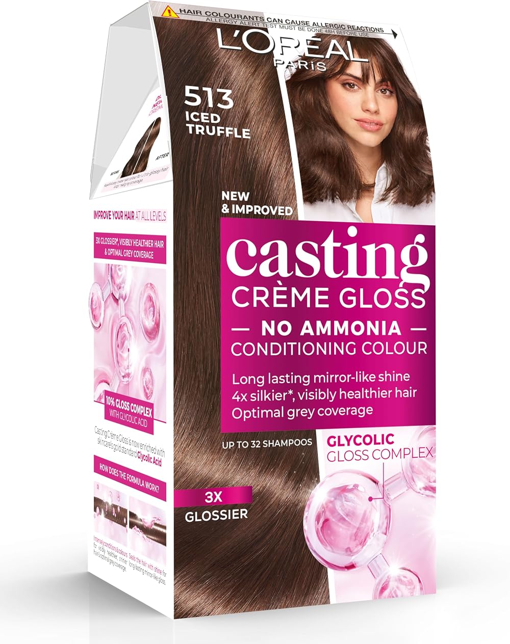 L'Oréal Paris Casting Crème Gloss Semi-Permanent Hair Dye 513 Iced Truffle