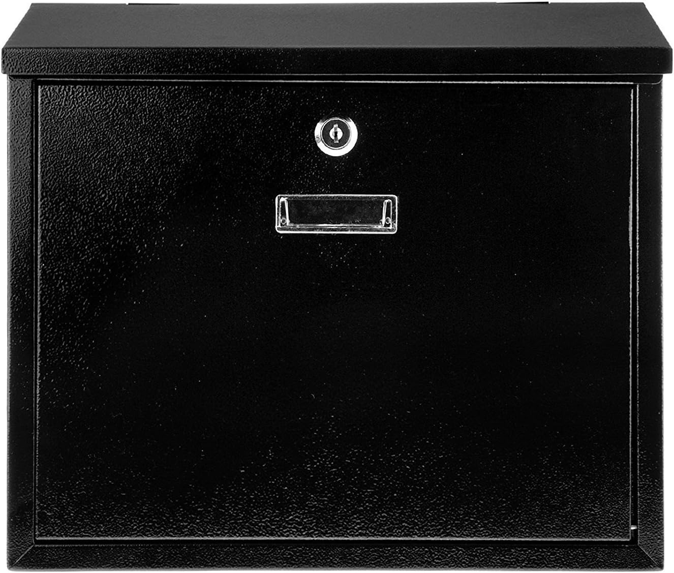 My Charity Boxes - Wall Mounted Lockable Waterproof Mailbox - Metal mailbox (Black)