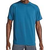 Reebok Mens Reflective Small Logo Crewneck T-Shirt, Standard Fit, Lightweight Cool Touch Jersey Fabric