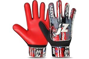 Jazzy Sports Soccer Goalie Gloves for Kids,Youth Goalkeeper Gloves Anti Slip 4mm Latex Palm with Strong Grip Double Wrist Protection, Junior Children Football Soccer Gloves for Kids 6-15 Years