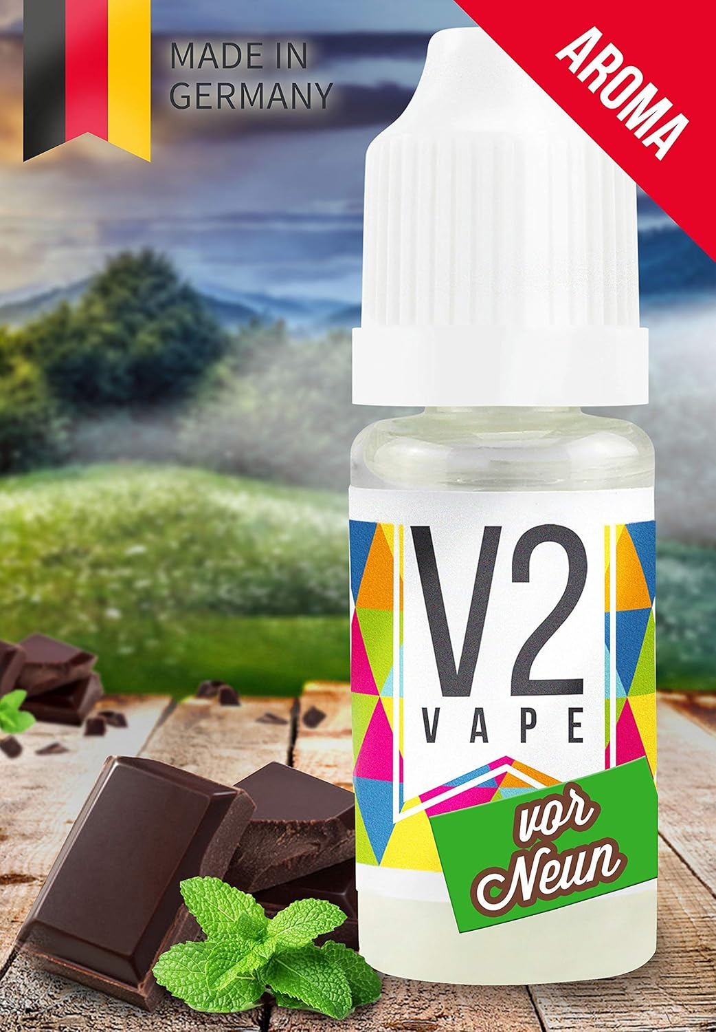 V2 Vape Vor Neun SchokoMinz AROMA / KONZENTRAT hochdosiertes Premium LebensmittelAroma zum
