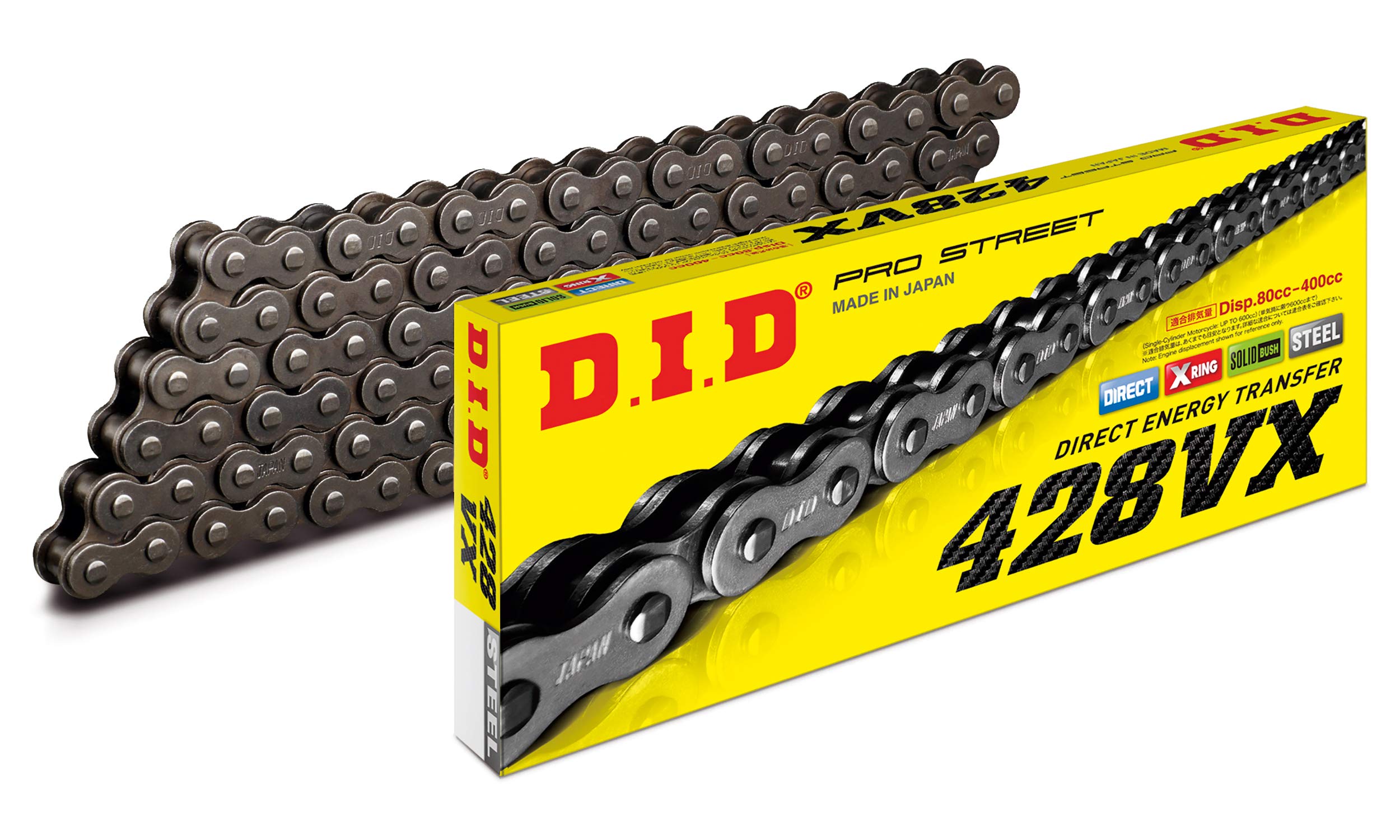DID Chain 428 VX, 132 Links (X-Ring), Open with Rivet Lock