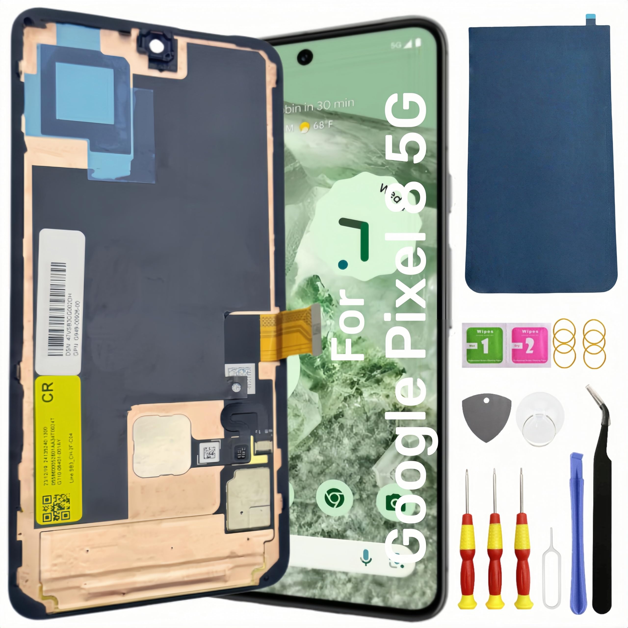 Photo 1 of AMOLED Original for Google Pixel 8 5G LCD Screen Replacement for Google Pixel 8 Touch Digitizer Display Screen Assembly GKWS6 G9BQD with Frame Toolkit