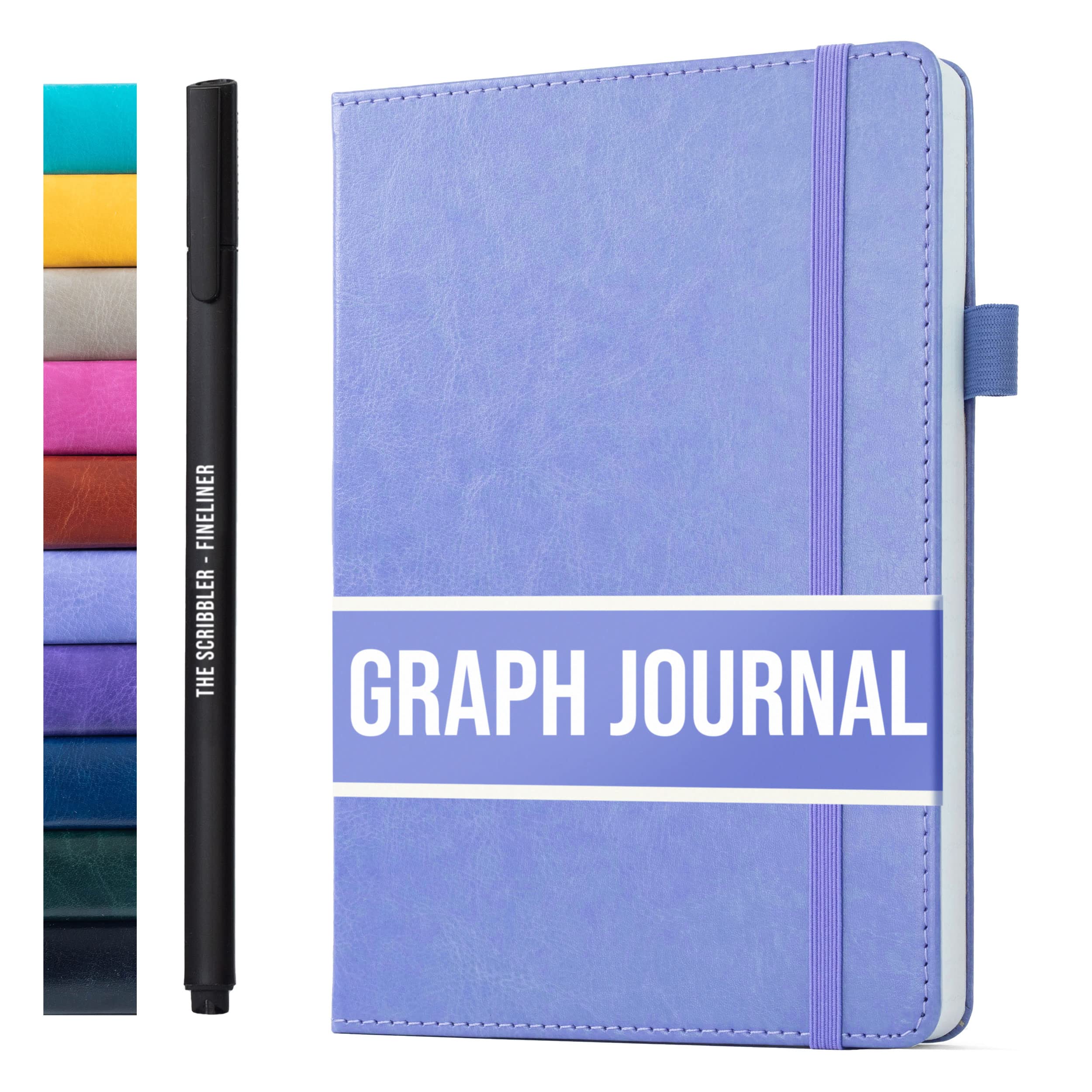 Scribbles That Matter Graph paper Notebook for writing | 200 pages A5 Squared notebook, 120gsm Thick Paper with Sticky Notes, pen holder, band, (V) leather hard cover graph notebook, 5.75x8.2 inches