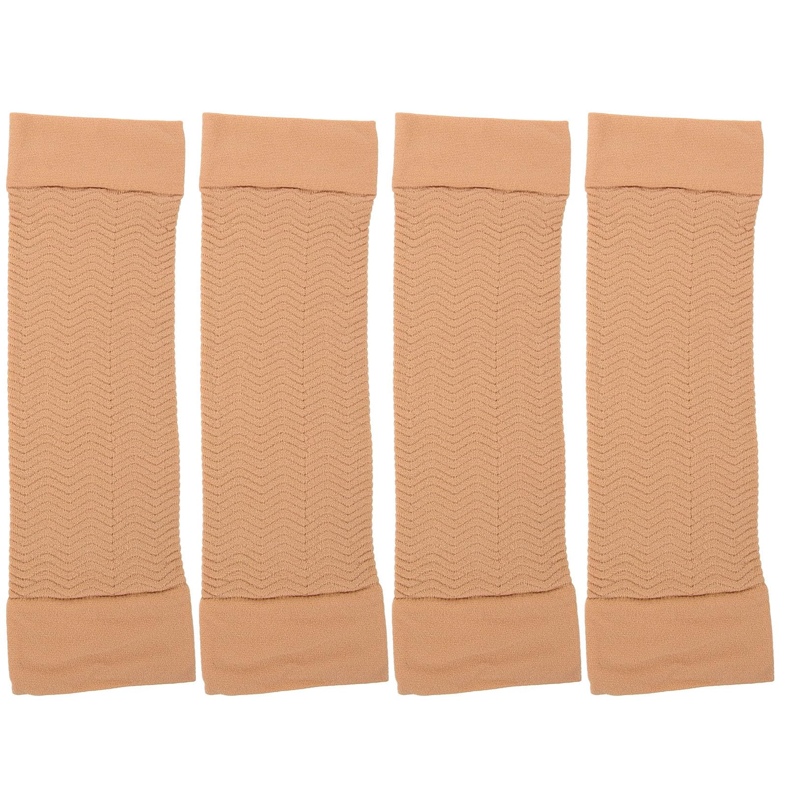 LIOOBO 2 Pairs Wrist Guard Arm Cover for Sports - Compression Sleeve for Lymphedema and Swelling Relief - 23Cm X 6.5Cm Khaki