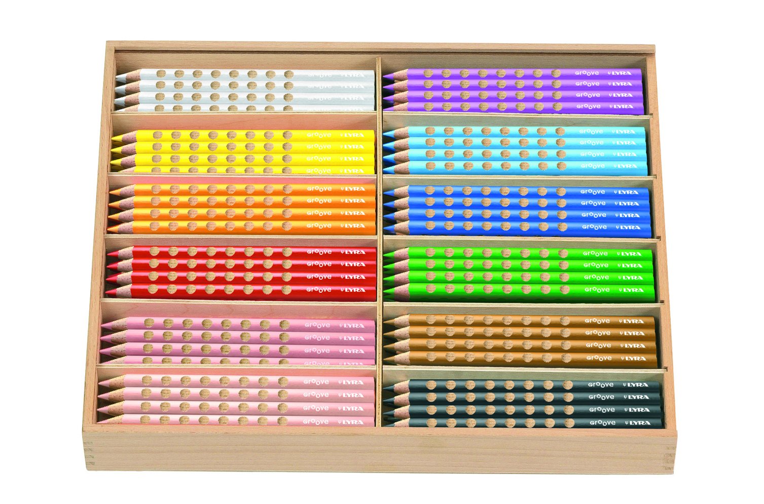 Lyra 3814144 Giant Colour Crayons Varnished Wooden Box with 144 Pencils
