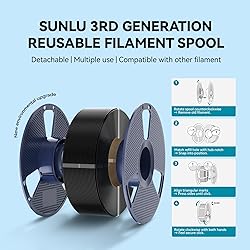 SUNLU Large Spool 3KG PLA Filament, 3D Printer