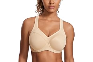 SYROKAN Women's Full Support High Impact Racerback Lightly Lined Underwire Sports Bra