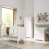 Tutti Bambini Rio 3-Piece Nursery Set White - 2-in-1 Cot Bed, Dresser & Wardrobe
