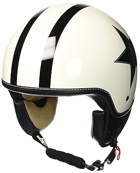 SOXON SP-301-STAR Creme Motorrad-Helm Roller-Helm Jet-Helm Bobber Scooter-Helm Pilot Cruiser Vintage Mofa Chopper Helmet Bike