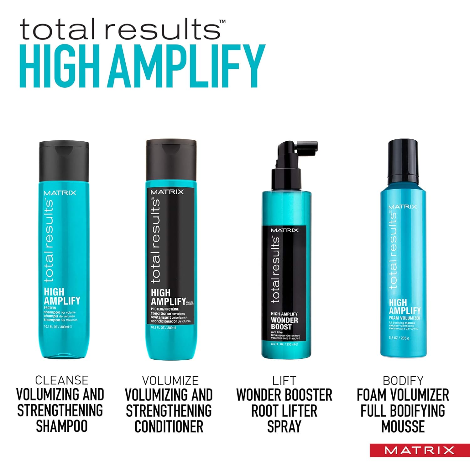 MATRIX Total Results High Amplify Foam Volumizer Full Bodifying Mousse | Lightweight Lasting Volume | For Fine Hair 8.3 Oz.: Premium Beauty