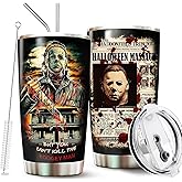 Horror Tumbler with Lid and Straw - Gift for Men, Women Who Love A Good Scare - Valentines Day Coffee Cup - Gifts for Friend on Birthday, Anniversary - Valentines Decorations - Horror Tumbler 20 Oz