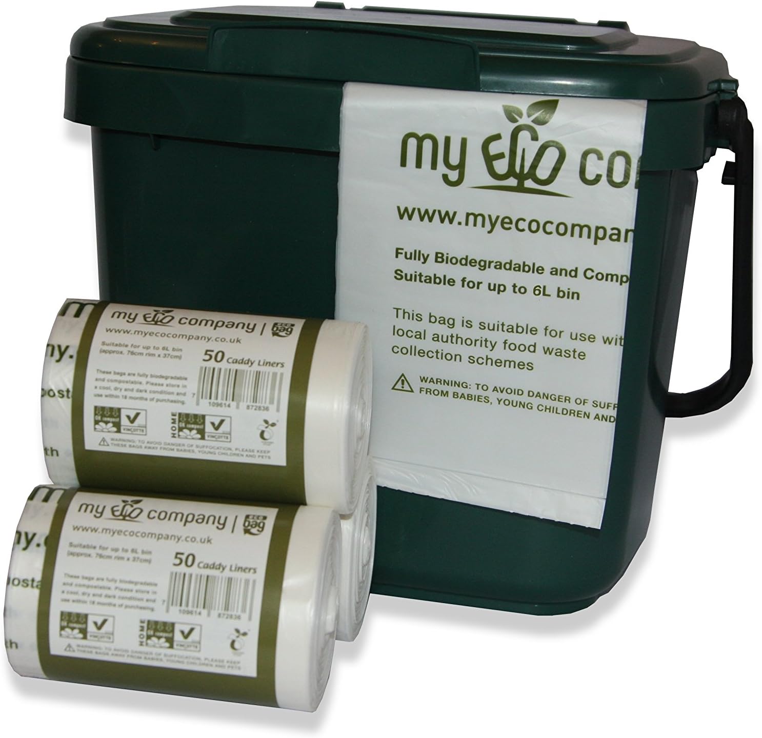 My Eco Company 5L / 6L X 150 Compostable Kitchen Food Waste Bin Bags