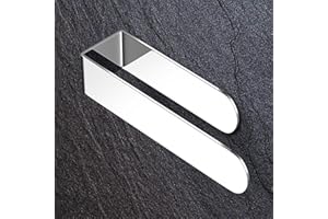 HUFEEOH 8 Inch Hand Towel Holder, Stainless Steel Towel Racks for Bathroom, Polished Silver Self Adhesive Kitchen Towel Holde