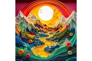 Bgraamiens Puzzle-Canyon Sunset-1000 Pieces Modern Art Puzzle, Canyon Puzzle, 3D Visual Mountain Scenery Puzzle, Unique Color Challenge Puzzle