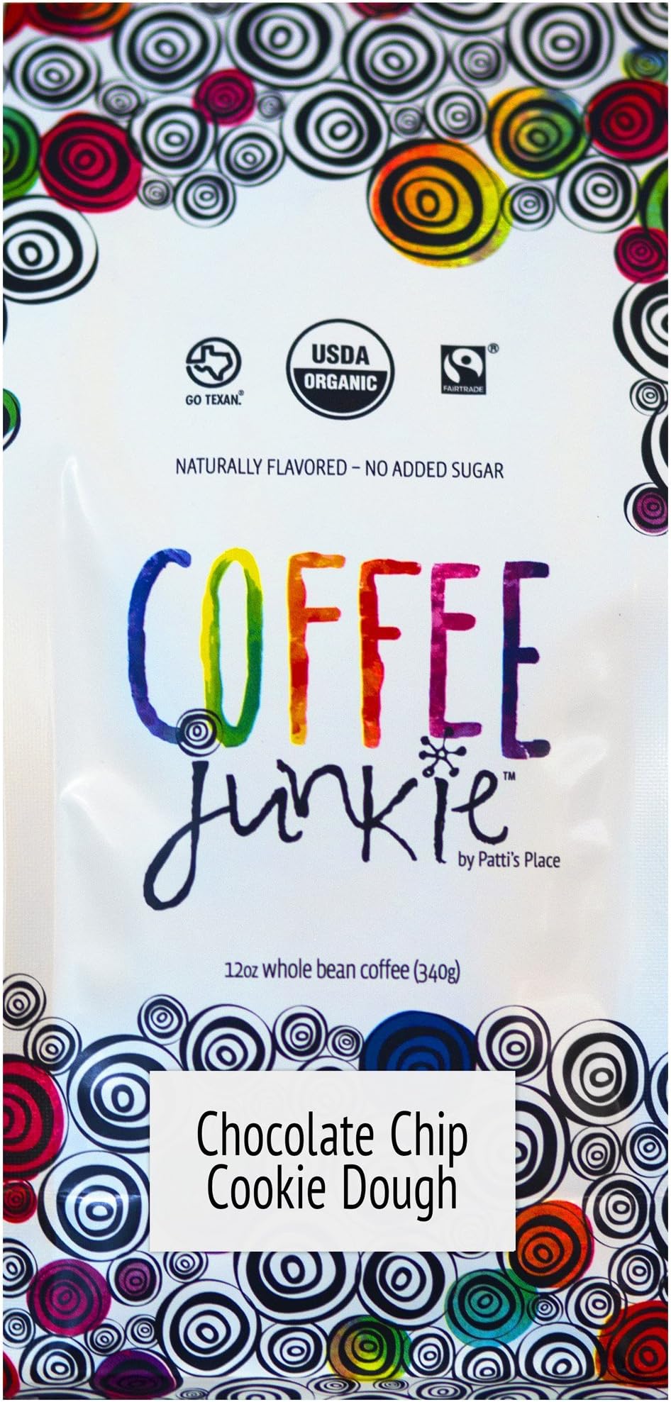 Chocolate Chip Cookie Dough - Coffee Junkie Naturally Flavored Coffee Beans - 12 oz