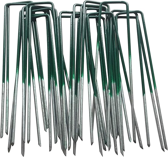 G&B Garden Half Green Artificial Grass Pegs to pin, astro turf, fake grass, weed membrane