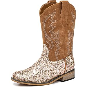 LAURMOSA Boys Cowboy Boots for Girls Western Cowgirl Boots Little Big Kid | Cowboy Boots for Boys and Girls, Kids Western Boo