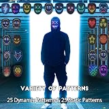 MOYACA LED Mask Gesture Control 50 Patterns Light Up Face Mask for Parties view 2
