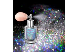 Boko Body Glitter Spray, Holographic Silver Glitter Spray for Body Face Hair Nail Clothes, Hair Glitter Body Shimmer Powder for Highlighter Makeup Festival Party Concert Rave Accessories