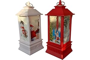 The Electric Mammoth Set of 2 LED Light Up Christmas Lanterns Candle Decorations