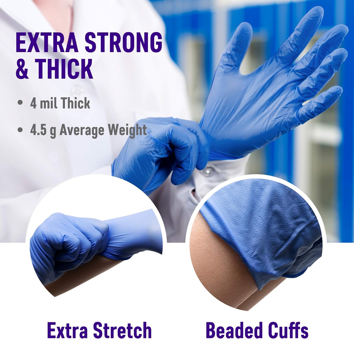 Synthetic Nitrile Disposable Gloves Medium -100 Pack -Latex Free Medical Gloves: Clothing