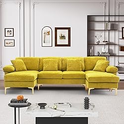 Wrofly U-Shaped Sectional Sofa Couch, 114" Comfy