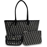 Women's Tote Bag Weekend Travel Bag/Shopping Shoulder Purse 3 Sets | Handbags Purses with Top Handle; T Letter Monogram Print Shuoler Bag;Slouchy Tote Bag Purse;Pocketbooks for Women