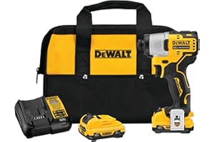 DEWALT 12V MAX Xtreme Compact Brushless Impact Driver Kit 1/4 in. Cordless (Not Compatible with 20V Tools)(DCF801F2)