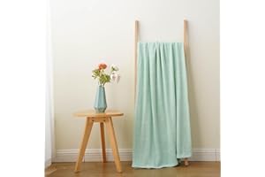 BATTILO HOME 100% Cotton Waffle Blanket, Soft Breathable Quilt Blanket for All Seasons, Mint Lightweight Bed Blanket for Hot Sleeping, Twin Size 59"x79" Weave Blanket